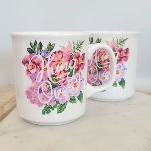 2 Fred & Friends "Hung Over" Hungover Floral Tea Coffee Mug